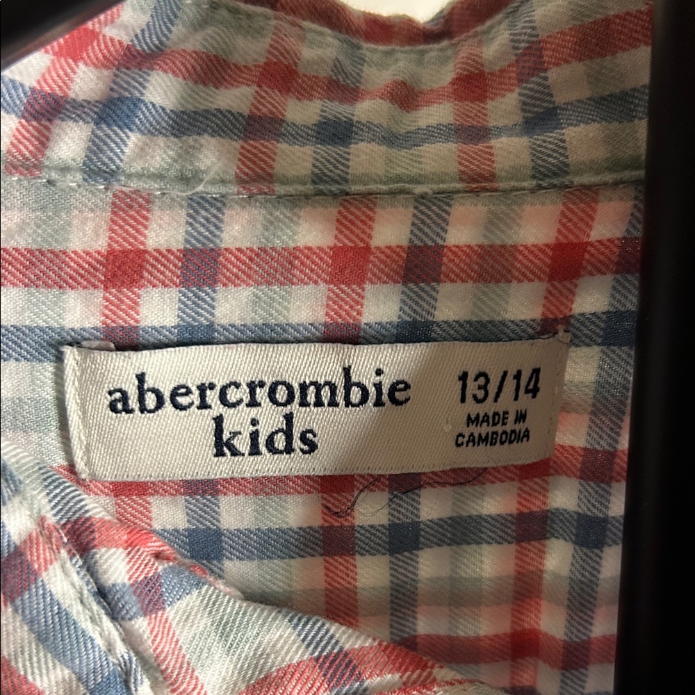 Abercrombie Kids Red and Blue Plaid Shirt - Picture 2 of 9